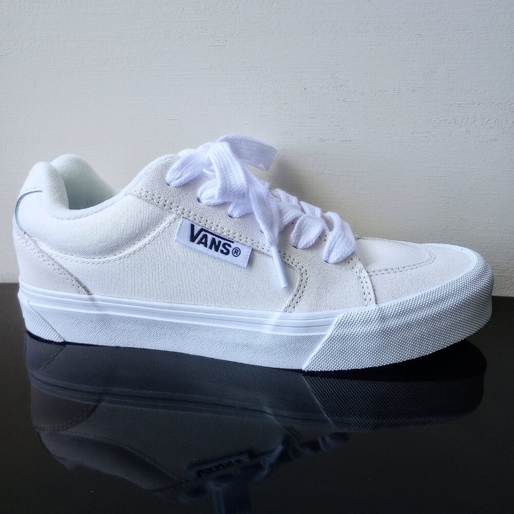 Vans Women's Chukka Push Suede / Canvas Sneaker in Nice & Sporty Blanc De Blanc